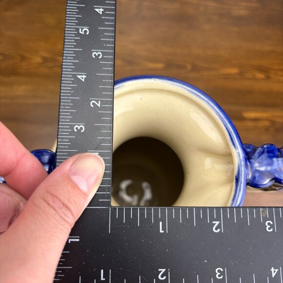 Vintage Jasba West German Vase Folk Art Pottery with Braided Handles 1960s - Picture 12 of 12